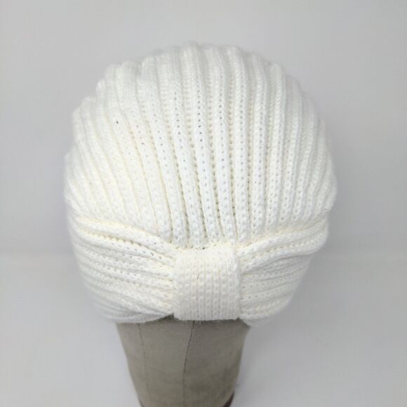 Knit Bonbons Soft Womens Hat Cream 100% Acrylic Knotted Cap Logo - Picture 4 of 10